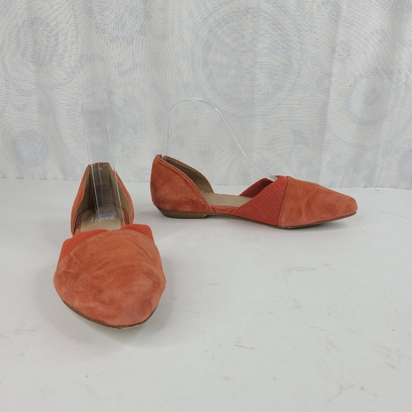 Eileen Fisher Asha Su coral suede leather slip on D'Orsay flats - Picture 7 of 13